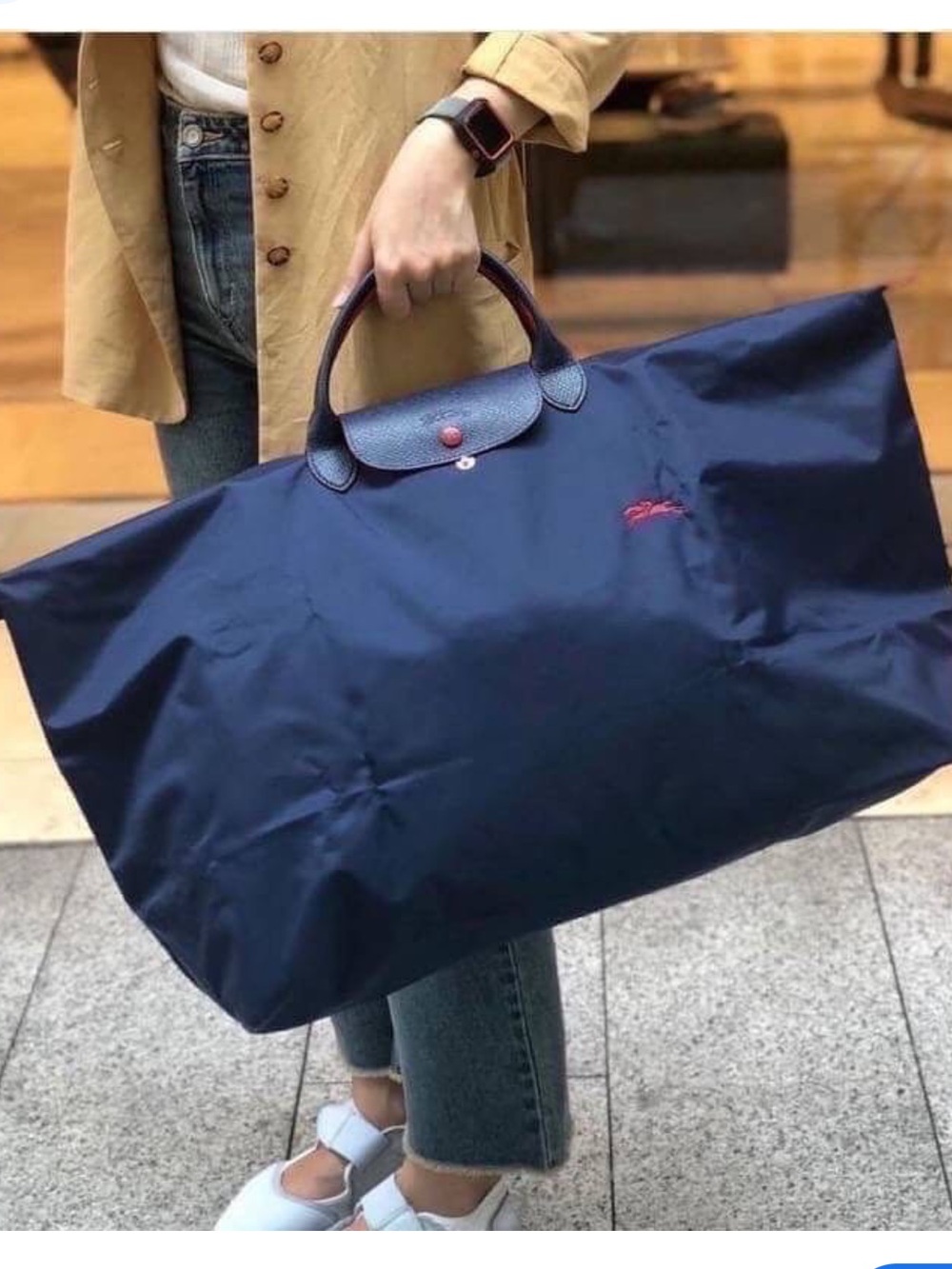 Longchamp Navy Le Pliage Club Extra Large Travel Bag. - Picture 6 of 15